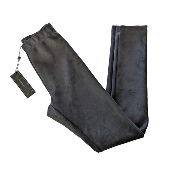 NWT BCBG MAXAZARIA 'Mason' Faux Suede Black Leggings size XS - Picture 1 of 6